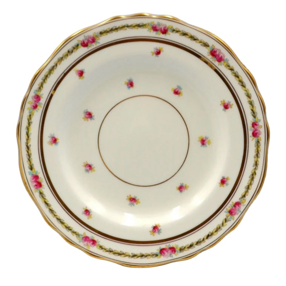 SET OF 10 Cauldon Vintage Floral Gold-Trim Porcelain Salad Plate - Pink Rose